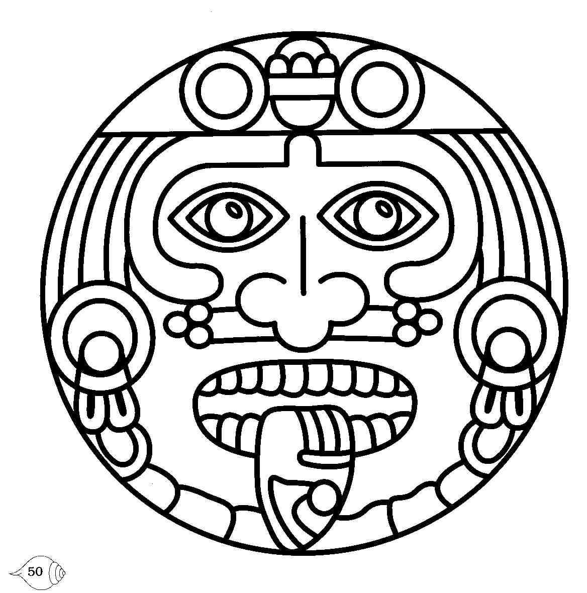 Sun Aztec Face Design Water Transfer Temporary Tattoo(fake Tattoo) Stickers NO.11024